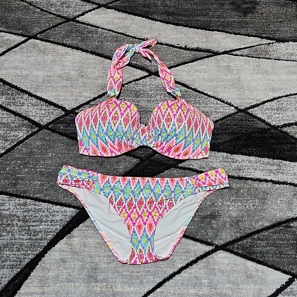 VICTORIA SECRET KNOCKOUT 2016 UNFORGETTABLE PUSH-UP AZTEC PRINT BIKINI SWIMSUIT